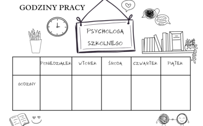 Temat dzisiejszej lekcji: harmonogram z dostępnością psychologa dla uczniów do pobrania!