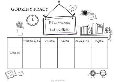 godziny dostepnosci obrazek psycholog szkolny